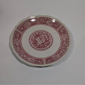 Syracuse Strawberry Hill Ceramic Dinner Plate Floral Red White Vintage